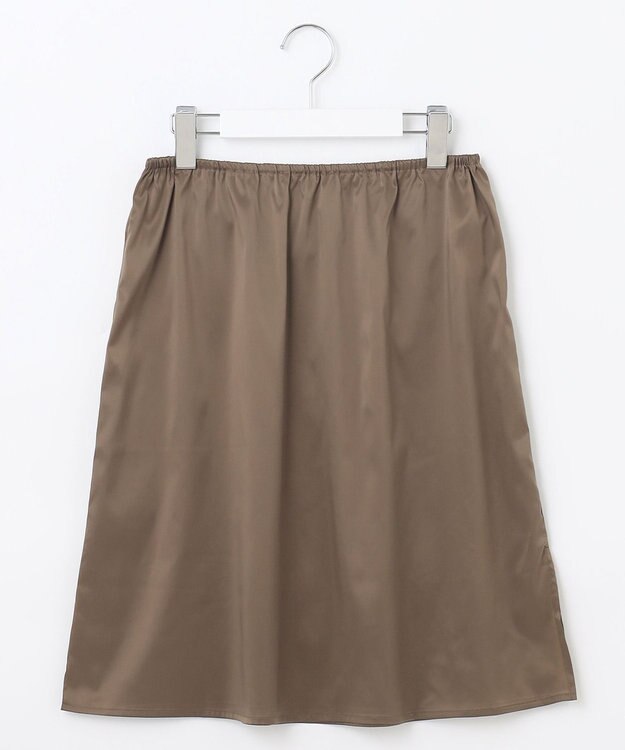 自由区 L 【洗える】ストレッチタイプライターシャツ ワンピース ブラウン系