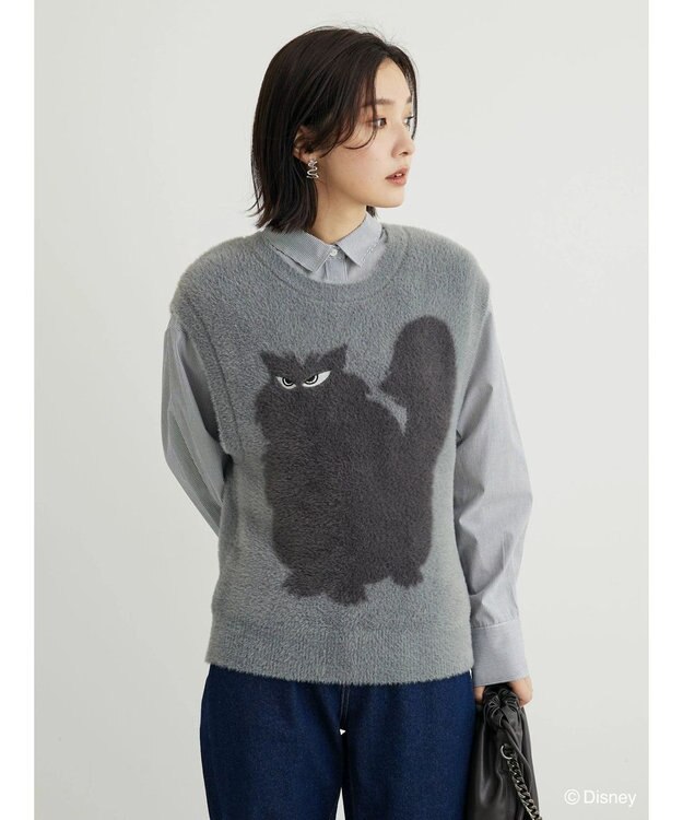 Green Parks Villains／ジャガードニットベスト Gray