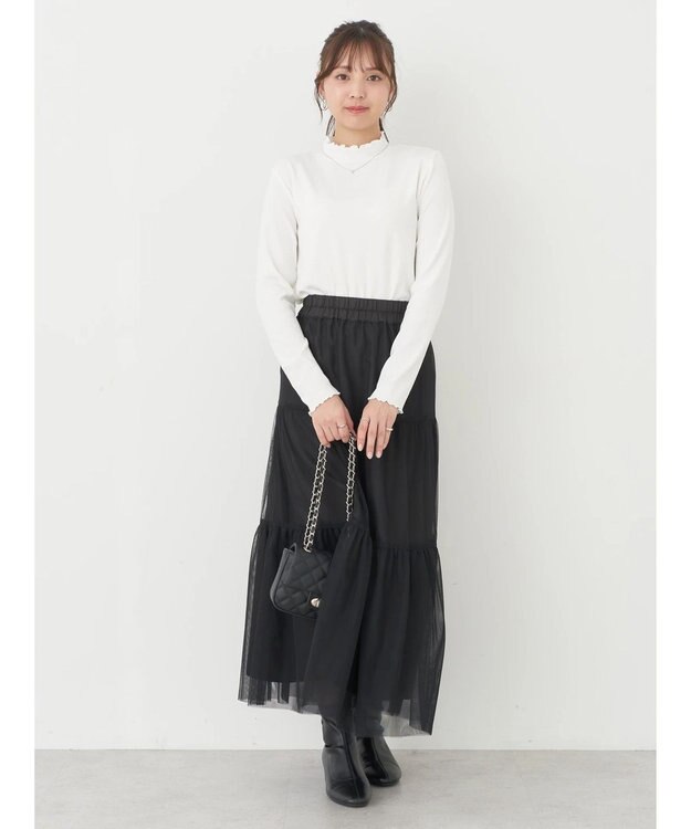 earth music&ecology テレコリブメローハイネックインナー Off White