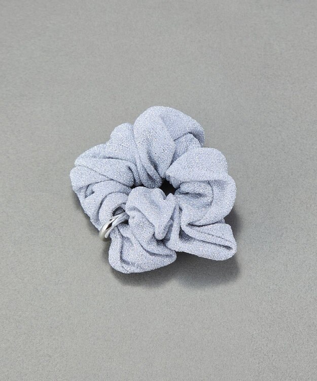 Phoebe メタルグリッターシュシュ　ライトグレー ライトグレー