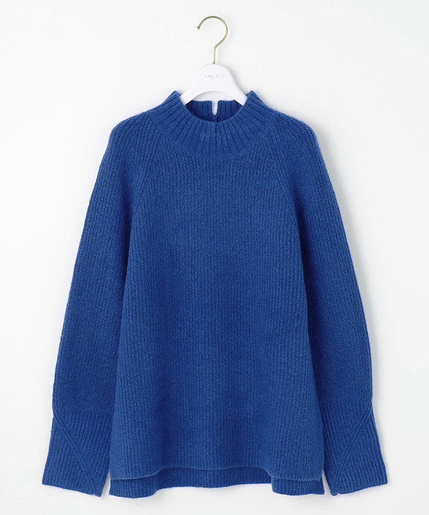 ANY SIS L ハイネックAir ニット ブルー
