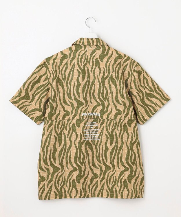 PW CIRCULUS 【MEN】ストライプカモフラ メッシュポケットシャツ ゴルフ カーキ系5