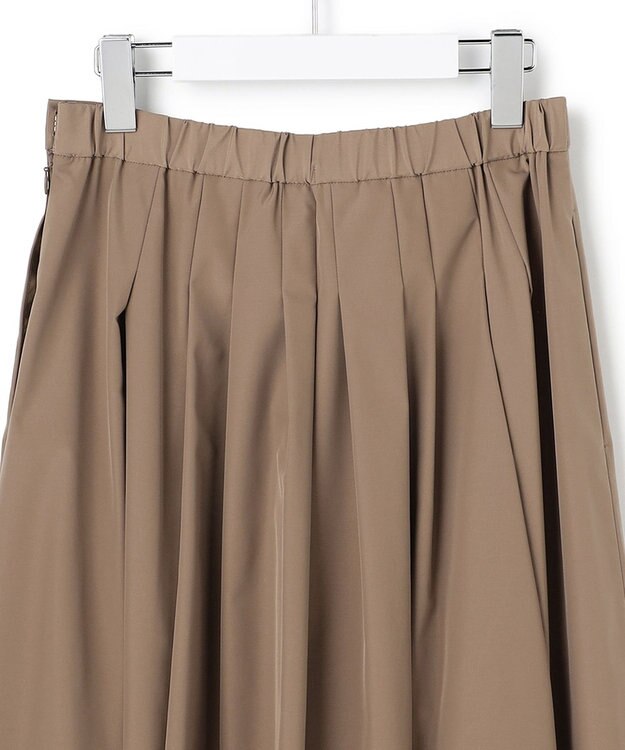 23区 【撥水加工/洗える】ブライトタフタ タック スカート ブラウン系