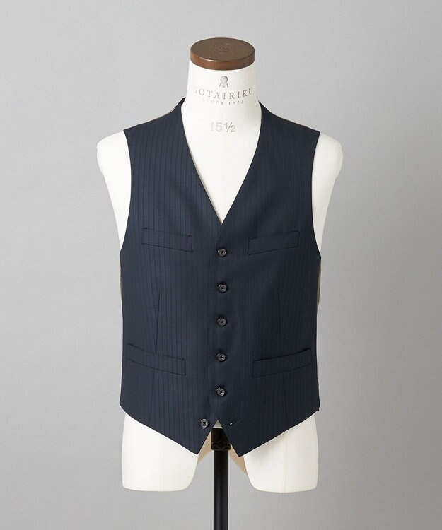 GOTAIRIKU 通年仕様【DORMEUIL/ドーメル】ミレニアル  3ピーススーツ(ネイビー) ネイビー系1