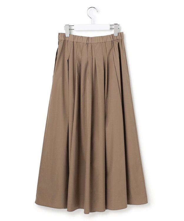 23区 【撥水加工/洗える】ブライトタフタ タック スカート ブラウン系