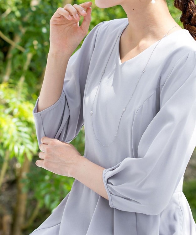 Tiaclasse L 【洗える】大人の洗練ドレープワンピース グレー