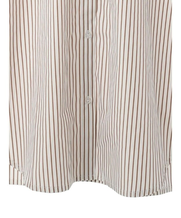 earth music&ecology ボウタイシャツワンピース Stripe Brown