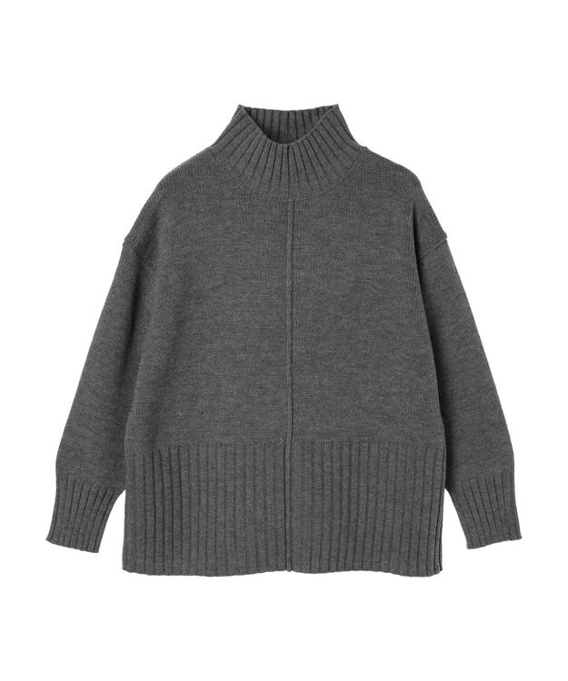 Green Parks 洗える　バックスリットニットプルオーバー Charcoal Gray