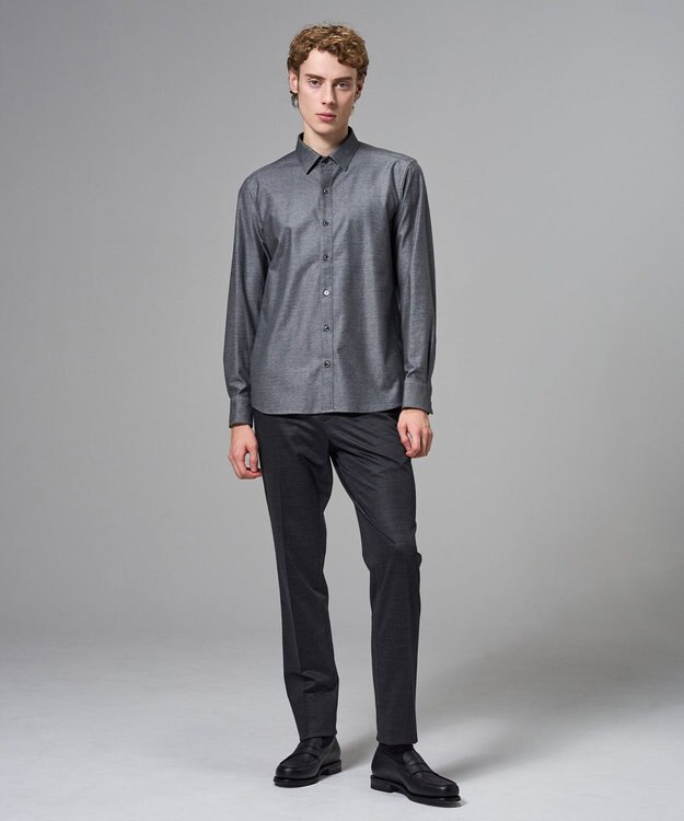 JOSEPH HOMME 新素材【ストレッチ】コンフォートクリアジャージー　長袖レギュラーカラーシャツ グレー系