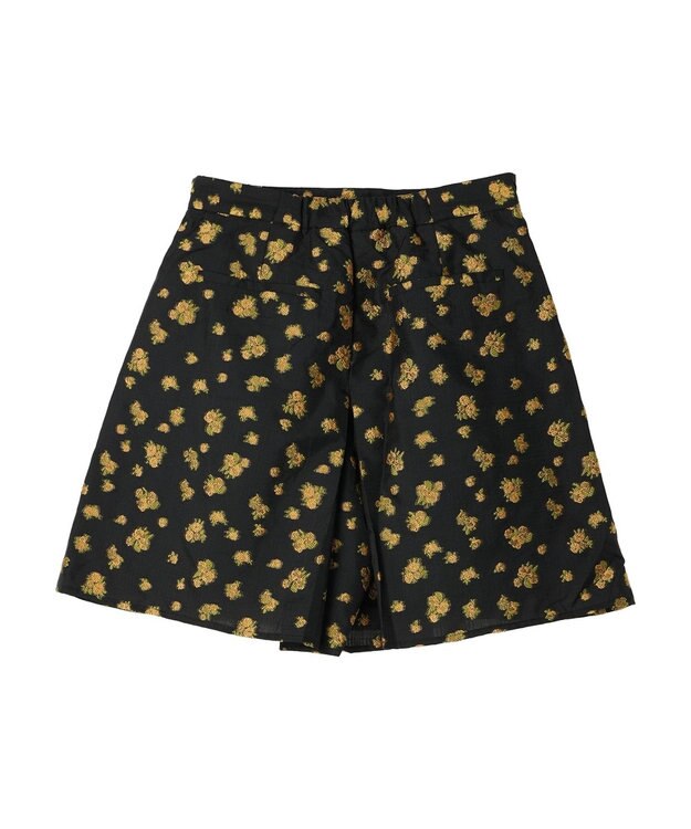 Green Parks タック入りジャガードキュロットパンツ Flower