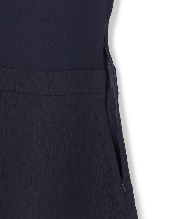 ICB 【洗える】 ニットコンビジャガード ワンピース ネイビー系