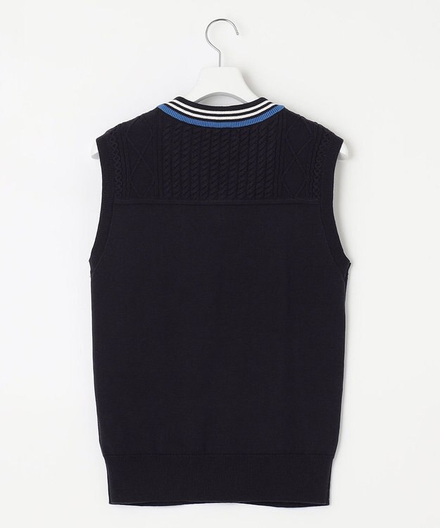 23区GOLF 【MEN】【キングサイズ】コットンブレンド ニットベスト ネイビー系