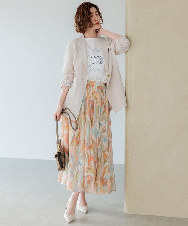 23区 【洗える】シアーマットクロス ジャケット ベージュ系