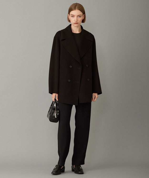 ICB L ウールリバー Pコート バーントブラウン系