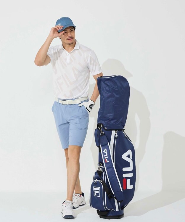 FILA GOLF／marie claire 【FILA GOLF】メッシュ加工ビックロゴ半袖ポロシャツ ホワイト