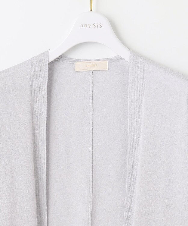 ANY SIS S 【洗える】ドルマンスリーブロング カーディガン ライトグレー
