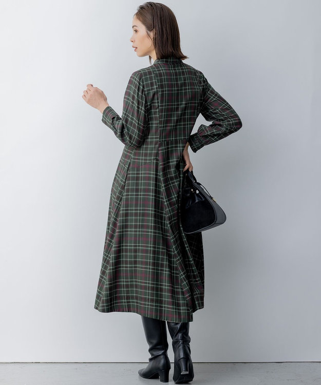 組曲 L シアーツイルチェック ワンピース グリーン系9