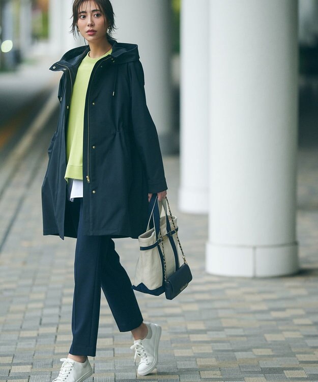 23区 【洗える】ウォームストレッチ テーパード パンツ ネイビー系