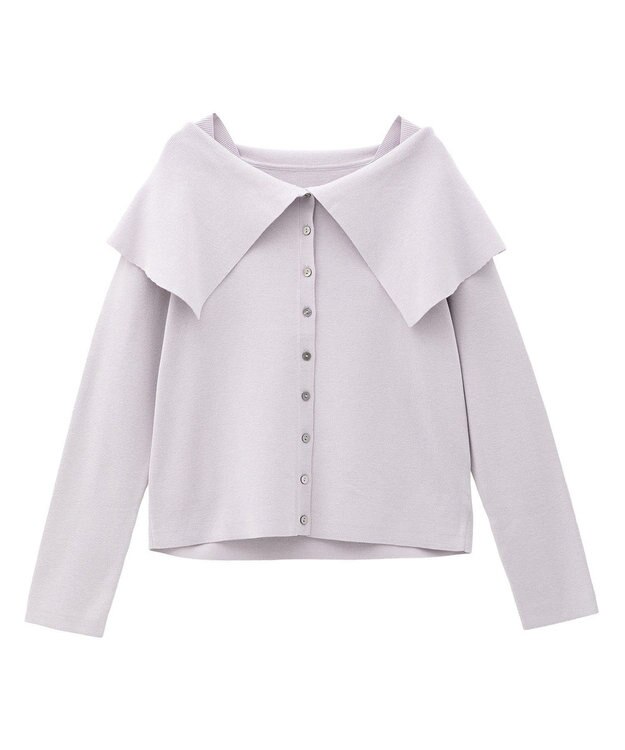 YECCA VECCA 2wayオフショルカラーカーディガン Lavender