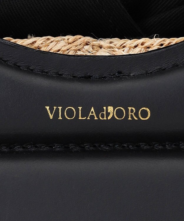 23区 VIOLAd'ORO アバカメッシュ レザーハンドル バケツバッグ ベージュ系
