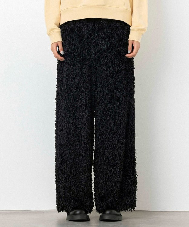 NAVE 【Nave・洗える】フェザーフリンジ イージーパンツ ブラック系