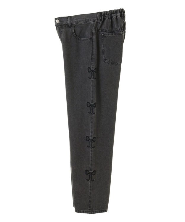 Green Parks ・ＤＯＵＢＬＥ　ＦＬＡＧＳ　サイドリボン刺繍デニ Black