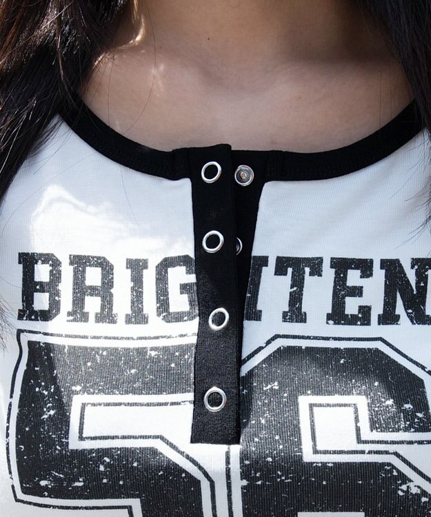 WEGO グラフィックラグランヘンリーネックT 柄1