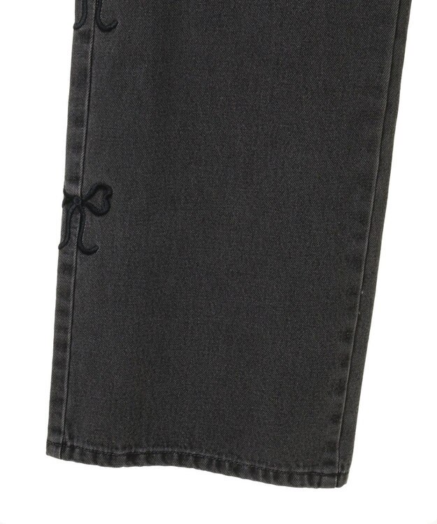 Green Parks ・ＤＯＵＢＬＥ　ＦＬＡＧＳ　サイドリボン刺繍デニ Black