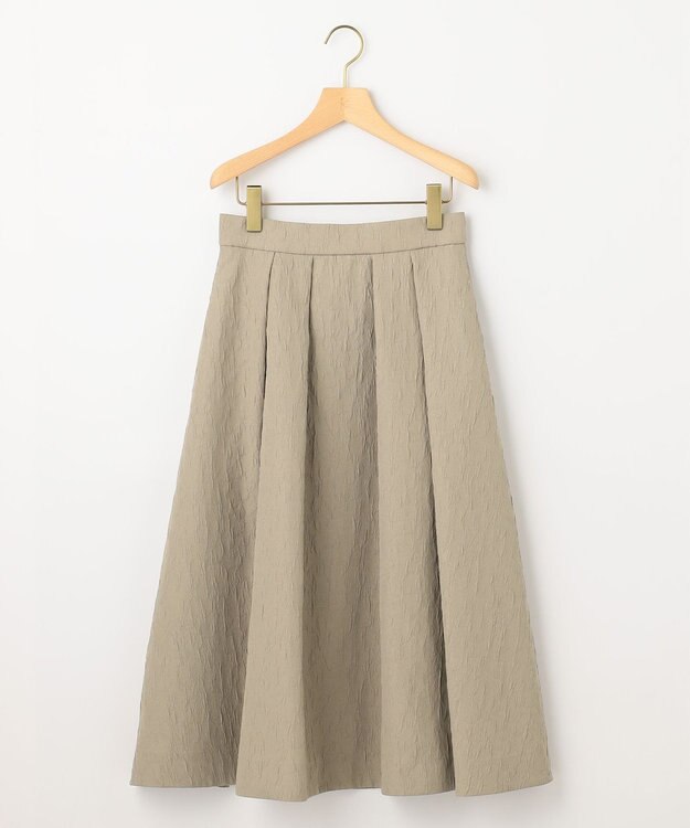 組曲 【WEB限定カラーあり】フラワーラメジャカード フレアスカート ベージュ系