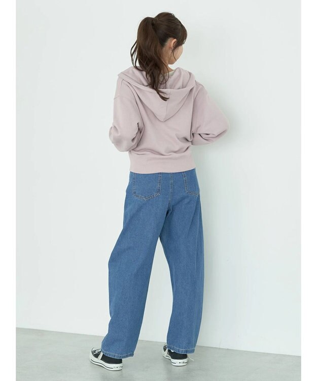 earth music&ecology 裏毛ＺＩＰパーカー Pink Beige