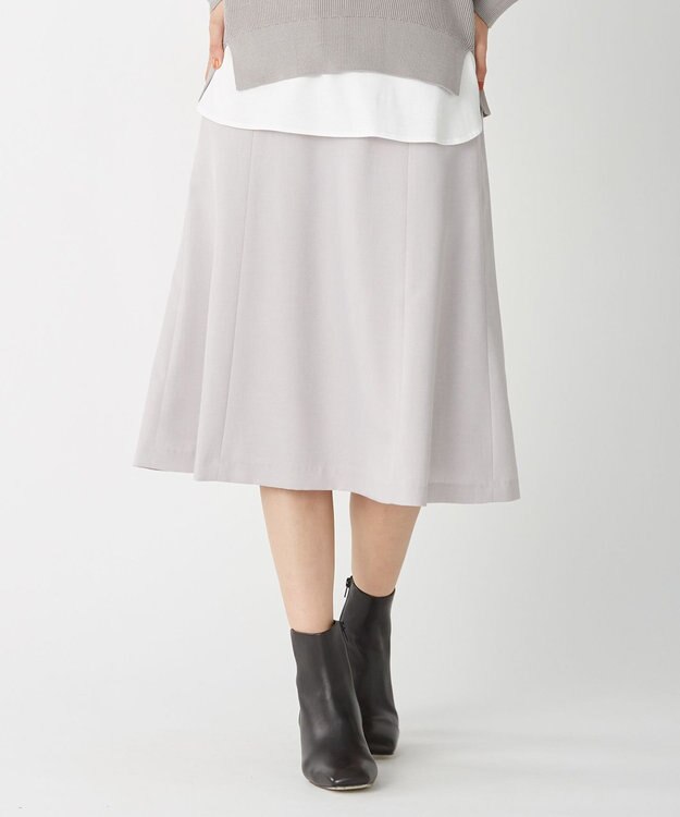 J.PRESS LADIES 【洗える・シワになりにくい】Garudaツイル フレアー スカート ライトグレー系