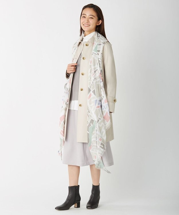 J.PRESS LADIES 【洗える・シワになりにくい】Garudaツイル フレアー スカート ライトグレー系