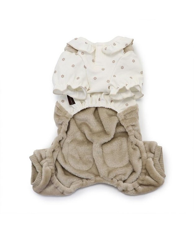 PET PARADISE ペットパラダイス パンツつなぎ 《花 フリル》 小型犬 ベージュ