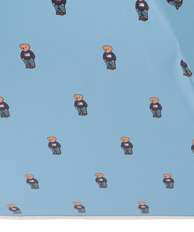 MOONBAT POLO RALPH LAUREN 晴雨兼用 長傘 ポロベアプリント 裏カラー 日傘 一級遮光 遮熱 UV サックスブルー