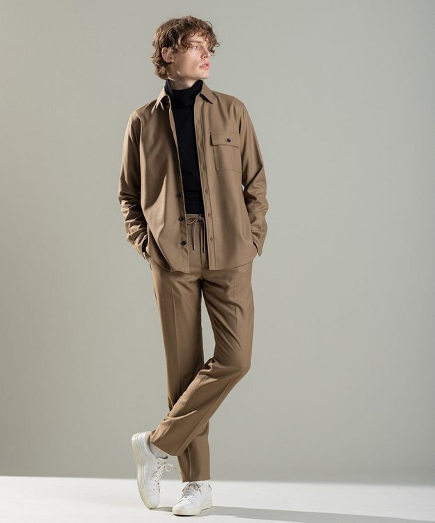 JOSEPH HOMME LIGHT COMFORT WOOL SHIRT キャメル系