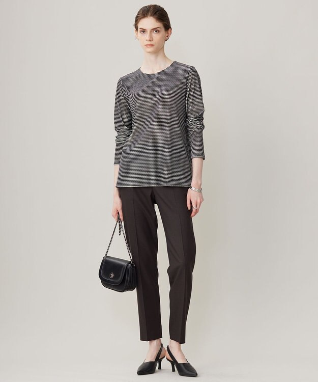 ICB 【洗える】プロヴィスウールツイル スティックパンツ チャコール系