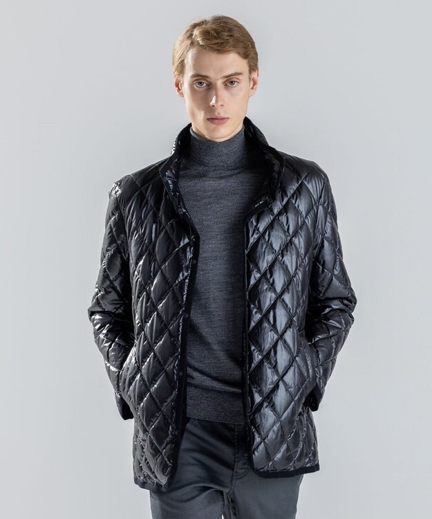 JOSEPH HOMME 新素材【4WAY】ライトラスターシャンブレー　ダウンコート グレー系