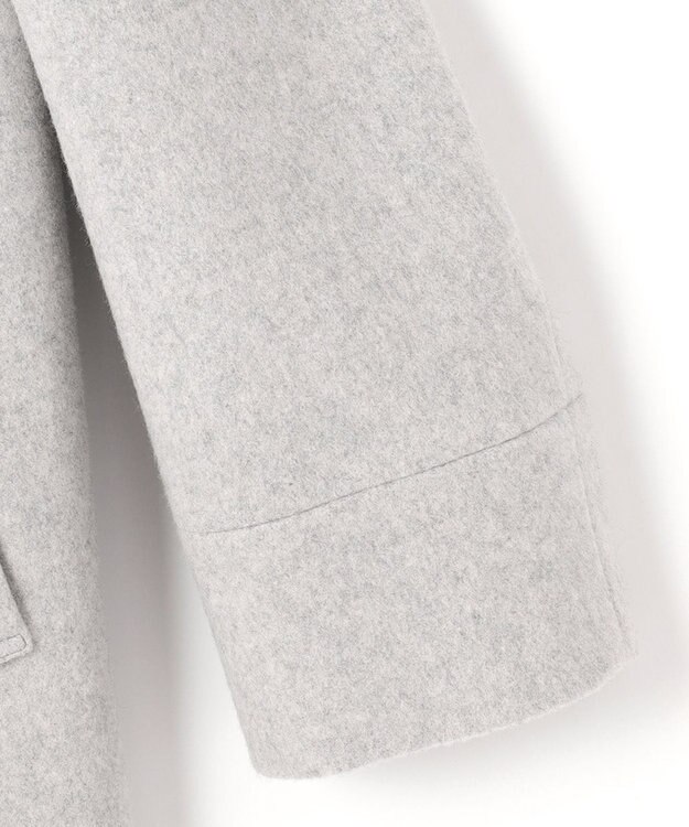 J.PRESS LADIES ショートビーバー フーデッド コート ライトグレー系