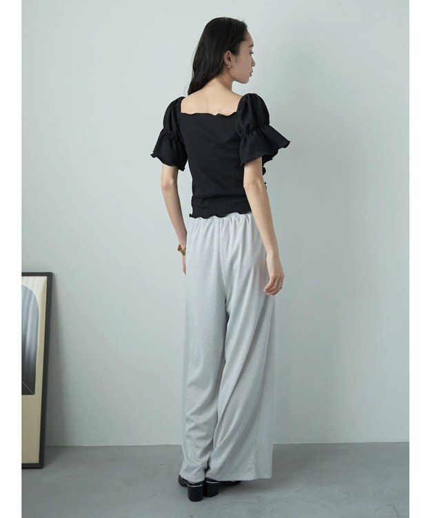 earth music&ecology カットシャーリングプルオーバー Black