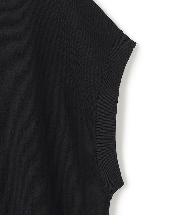 UNFILO L スゴ機能美ニット スリーブレスブルゾン ブラック