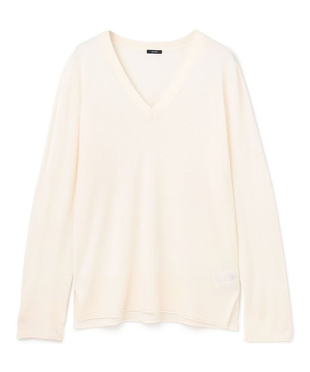 JOSEPH スーパーファインメリノシルク　Vネックニット Oyster white