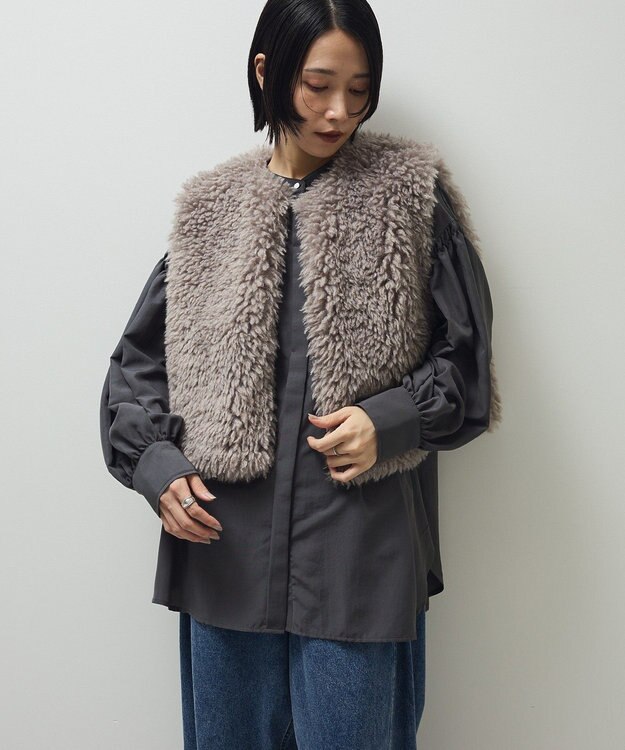 Green Parks ・ＥＬＥＮＣＡＲＥ　ＤＵＥ　シープファーベスト Gray Beige