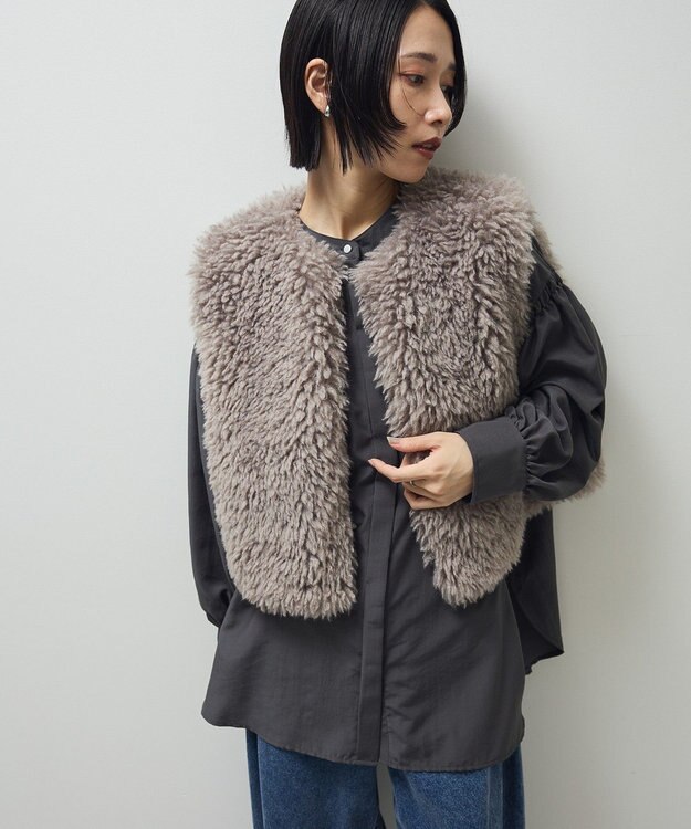 Green Parks ・ＥＬＥＮＣＡＲＥ　ＤＵＥ　シープファーベスト Gray Beige