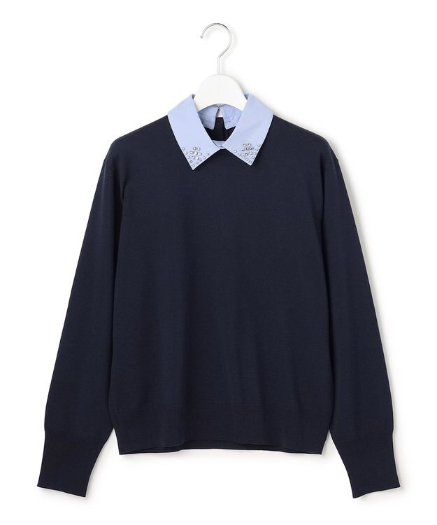 23区 【先行予約/WEB&一部店舗限定】ビジューデザイン 2WAY ニット ネイビー系