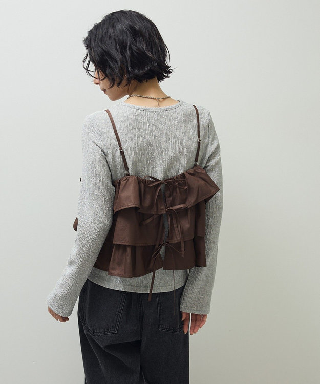 Green Parks ・ＳＵＧＡＲ　ＳＰＯＯＮ　レザーライクティアードキャミ Brown