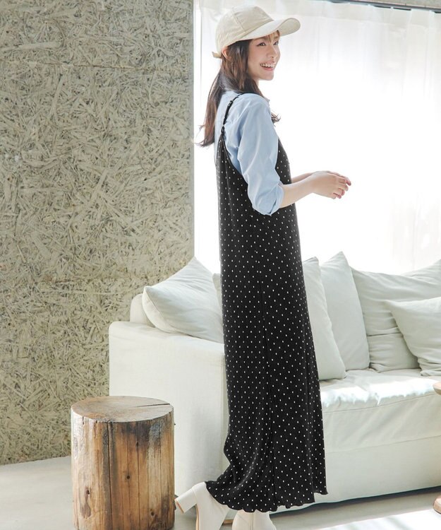 Tiaclasse 【洗える】プリーツキャミワンピース ドット