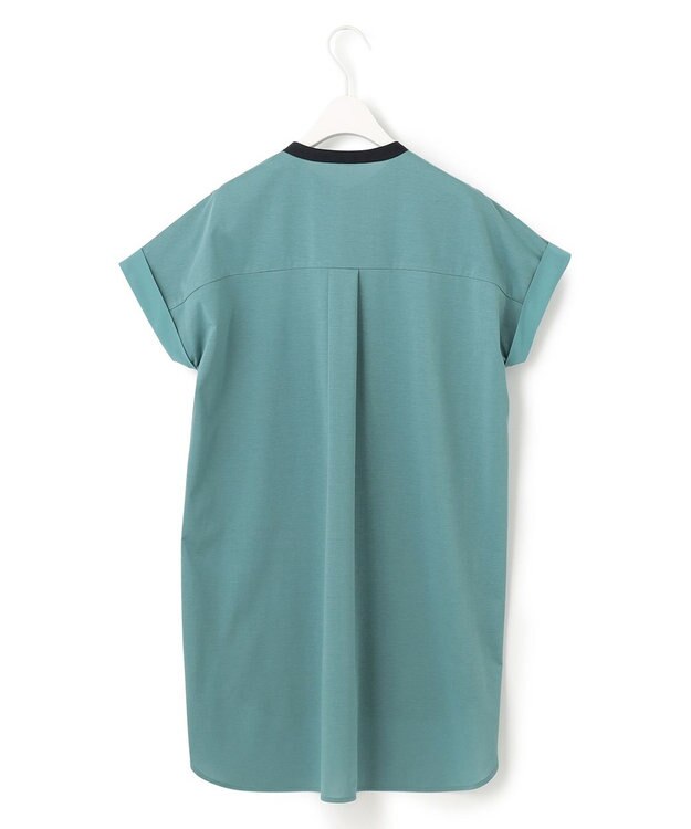 ICB L 【洗える】 タイプライタージャージーコンビ カットソー セルリアン系