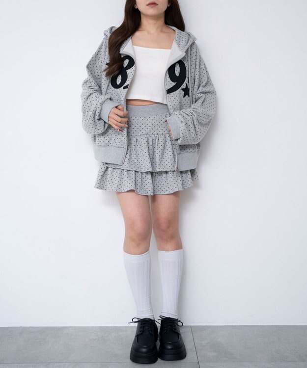 WEGO 【ウエストゴム】スウェットフリルスカパン 柄4