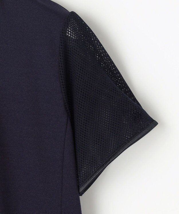 23区GOLF 【辻梨恵プロ着用】メッシュスリーブストレッチポロ ネイビー系