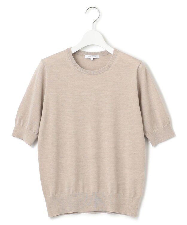 23区 【洗える/アンサンブル対応】サステナブルウール 半袖 ニット ベージュ系